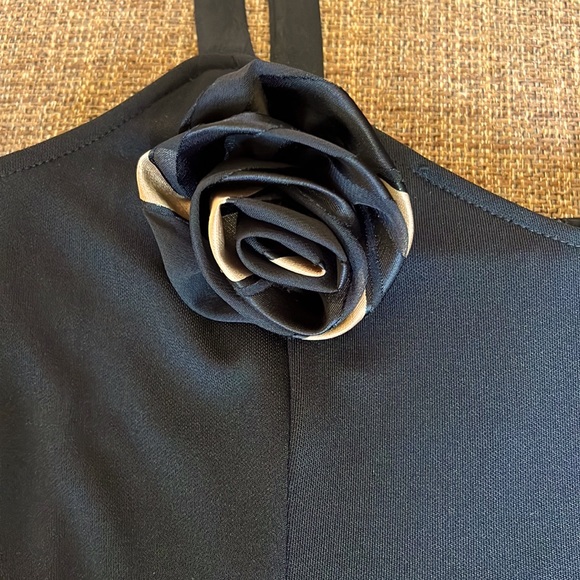 Joseph Ribkoff Black and Copper High Low Dress - Picture 4 of 14